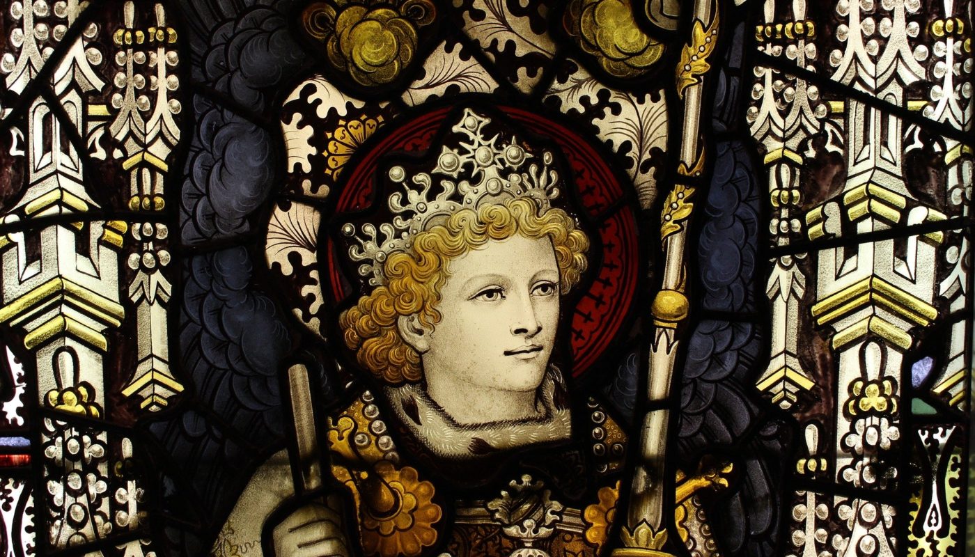 King on stained glass