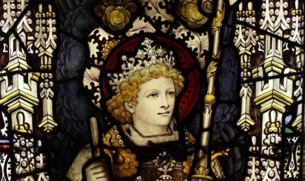 King on stained glass